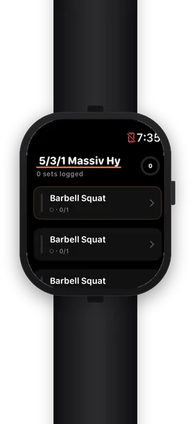 Massiv on Apple Watch — workout exercise list
