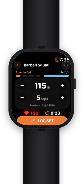 Massiv on Apple Watch — logging a set from the wrist