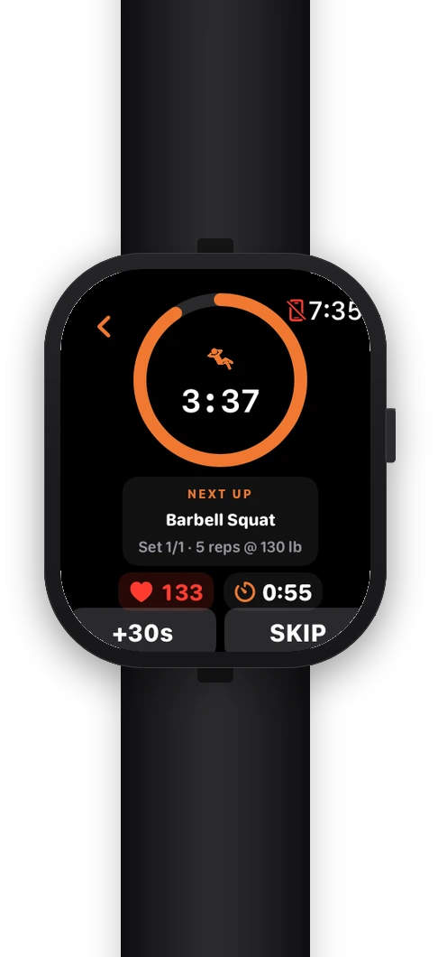 Massiv on Apple Watch — rest timer between sets